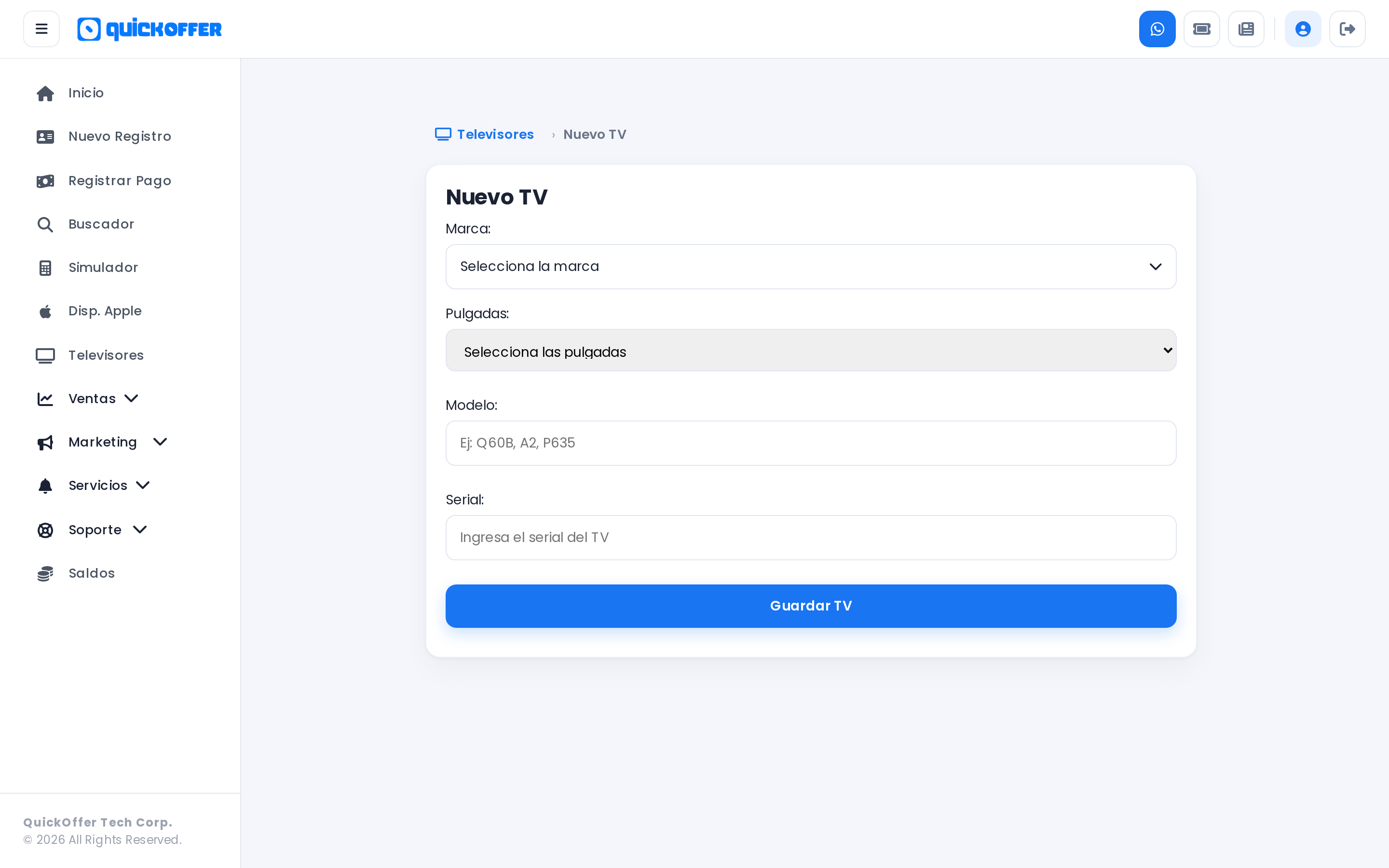 Pantalla Precio de venta de TV